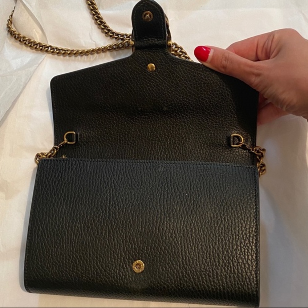 GUCCI Calfskin Garden Dionysus Chain Wallet Black - Picture 8 of 16